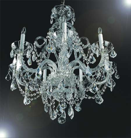 A46-455/7A Great European Tradition. Nothing is quite as elegant as the fine crystal chandeliers that gave sparkle to brilliant evenings at palaces and manor houses across Europe. This unique version