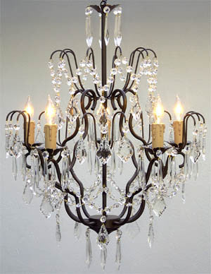 A7-C/3033/5  Wrought Iron Chandelier Chandeliers, Crystal Chandelier, Crystal Chandeliers, Lighting