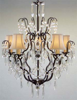 A7-SHADES1/C/3033/5   Wrought Iron Chandelier Chandeliers, Crystal Chandelier, Crystal Chandeliers, Lighting