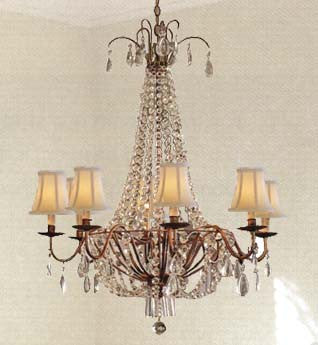 A7-SHADES/323/8  Wrought Iron Chandelier Chandeliers, Crystal Chandelier, Crystal Chandeliers, Lighting