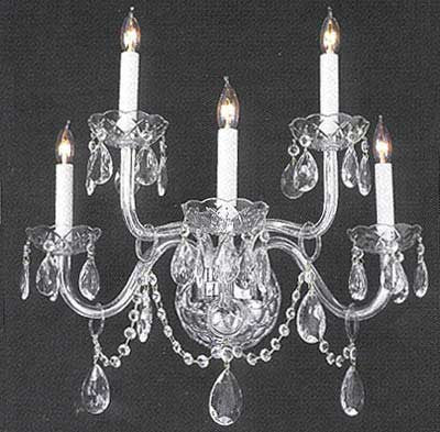 C181-SILVER/115/5  Wall Sconces WALL SCONCE Chandeliers, Crystal Chandelier, Crystal Chandeliers, Lighting