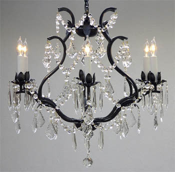 A83-3530/6  Wrought Iron Chandelier Chandeliers, Crystal Chandelier, Crystal Chandeliers, Lighting