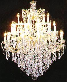 A83-651/30+1Maria Theresa 100% Crystal Chandelier. A Great European Tradition. Nothing is quite as elegant as the fine crystal chandeliers that gave sparkle to brilliant evenings at palaces and manor