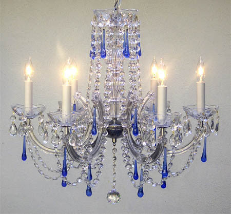 A83-SILVER/7007/6/BLUE  Maria Theresa CHANDELIER Chandeliers, Crystal Chandelier, Crystal Chandeliers, Lighting