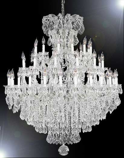 A83-SILVER/21502/36+1Maria Theresa 100% Crystal Chandelier. A Great European Tradition. Nothing is quite as elegant as the fine crystal chandeliers that gave sparkle to brilliant evenings at palaces 