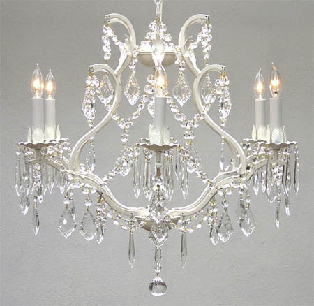 A83-WHITE/3530/6  Wrought Iron Chandelier Chandeliers, Crystal Chandelier, Crystal Chandeliers, Lighting