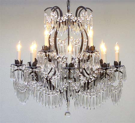 A83-U/3034/8+4  Wrought Iron Chandelier Chandeliers, Crystal Chandelier, Crystal Chandeliers, Lighting