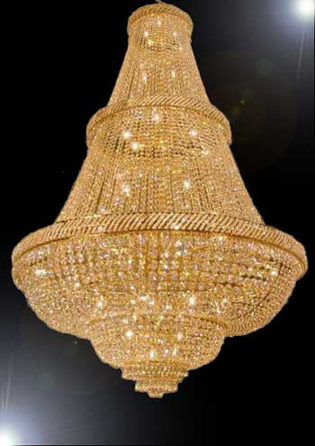 F93-C7/448/48 100% CRYSTAL CHANDELIER, this 24K Gold plated chandelier is characteristic of the grand chandeliers which decorated the finest Chateaux and Palaces across Europe and reflects a time of c