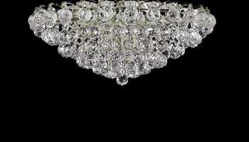 F93-SILVER/FLUSH/453/4 Flush FLUSH/SEMI-FLUSH CHANDELIER Chandeliers, Crystal Chandelier, Crystal Chandeliers, Lighting