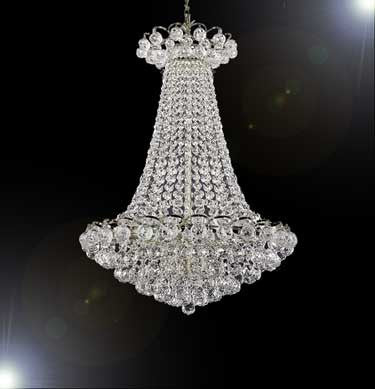 F93-SILVER/453/4Item#/SKU: F93-SILVER/453 100% CRYSTAL CHANDELIER, this silver plated Empire chandelier is characteristic of the grand chandeliers which decorated the finest Chateaux and Palaces acro