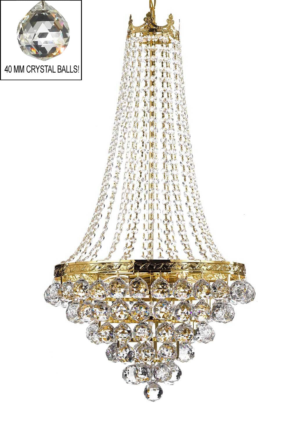 A93-863/4100% CRYSTAL CHANDELIER, this chandelier is characteristic of the grand chandeliers which decorated the finest Chateaux and Palaces across Europe and reflects a time of class and elegance wh