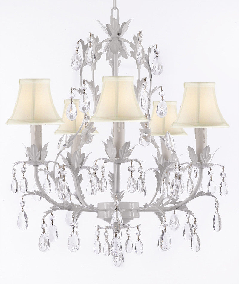 A7-SHADES/407/5  Wrought Iron Chandelier Chandeliers, Crystal Chandelier, Crystal Chandeliers, Lighting