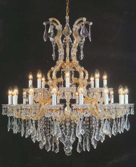 A83-3101/24+1A great European tradition. Nothing was ever quite so elegant as the fine crystal chandeliers that lent sparkle to brilliant evenings in palaces and manor houses across Europe. This two-